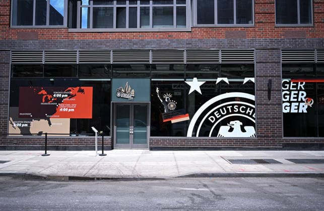 Football FIFA World Cup 2026 11 06 2026 Exterior view of the German House of Soccer in Manhattan New York, Pre Opening at the opening match of the World Cup 2026, Mexico South Africa