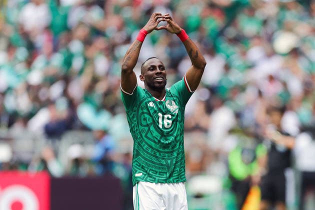 FIFA WORLD CUP 2026 FIFA WORLD CUP 2026 MEXICO VS SOUTH AFRICA 11062026 MEXICO CITY, MEXICO Action photo of Julian Quinones of the Mexico National team, celebrating a goal against South Africa, during the opening game of the FIFA World Cup 2026, held at the Estadio Ciudad de MÃ xico of Mexico City Action photo of Julian Quinones of the Mexico National team, celebrating a goal against South Africa, during the opening game of the FIFA World Cup 2026, held at the Estadio Ciudad de MÃ xico of Mexico City PHOTO BY IMAGENSHOP AGENCIA FOTOGRAFICA MEXICO CITY MEXICO CITY MEXICO CITY MEXICO CITY MEXICO Copyright: xYOALIxMARTINEZx