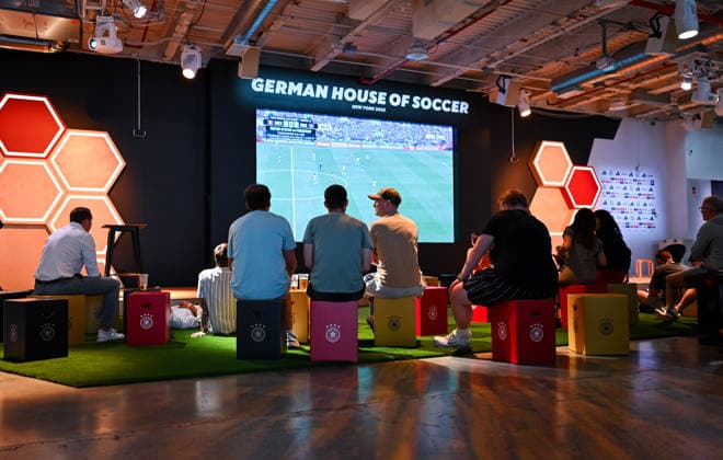 Football, FIFA World Cup 2026, German House of Soccer in Manhattan New York
