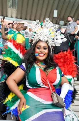 Mexico v South Africa - FIFA World Cup, WM, Weltmeisterschaft, Fussball 2026 - Group A MEXICO CITY, MEXICO - JUNE 11: South African fan poses for a photo prior to opening match of the World Cup First Stage Group A match between Mexico and South Africa at Estadio Azteca (Mexico Stadium) in Mexico City, Mexico on June 11, 2026. Jose Hernandez Anadolu Mexico City Mexico. Editorial use only. Please get in touch for any other usage.  Copyright: x2026xAnadoluxJosexHernandezx