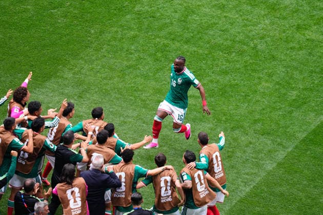 Mexico v South Africa - FIFA World Cup, WM, Weltmeisterschaft, Fussball 2026 - Group A MEXICO CITY, MEXICO - JUNE 11: Julian Quinones (16) of Mexico celebrates after scoring a goal during the World Cup First Stage Group A match between Mexico and South Africa at Estadio Azteca (Mexico Stadium) in Mexico City, Mexico on June 11, 2026. Jose Hernandez Anadolu Mexico City Mexico. Editorial use only. Please get in touch for any other usage.  Copyright: x2026xAnadoluxJosexHernandezx