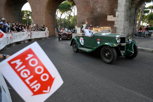 passage of the 1000 Miglia stage on Via Veneto Rome on June 11, 2026 in Rome, Italy.  Copyright: xFabrizioxCorradetti LaPressex