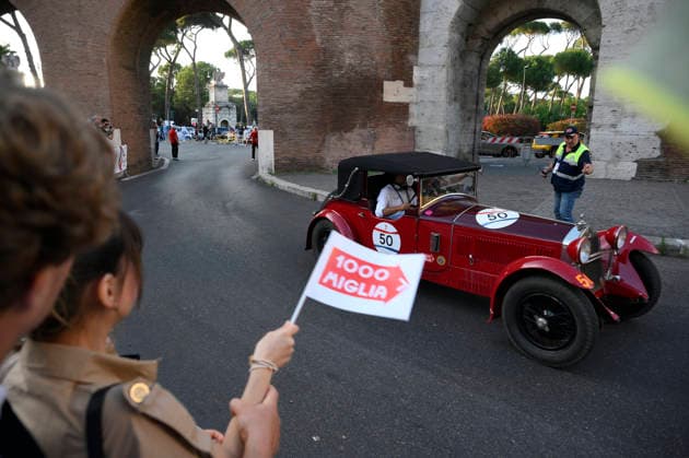 passage of the 1000 Miglia stage on Via Veneto Rome on June 11, 2026 in Rome, Italy.  Copyright: xFabrizioxCorradetti LaPressex