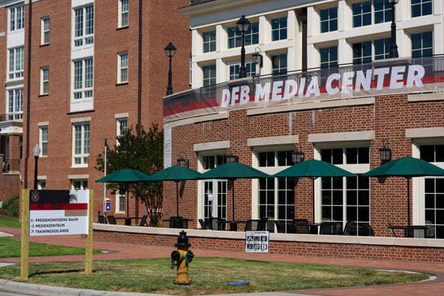 The DFB Media Center on the campus of Wake Forest University serves as a work area for media covering the German National Team Base Camp USA, German National Soccer Team, Base Camp, Winston Salem, 11 06 2026 USA, German National Soccer Team, Base Camp, Winston Salem, 11 06 2026 Winston Salem Copyright: xEibner-Pressefoto ScottxColemanx EP_SCN