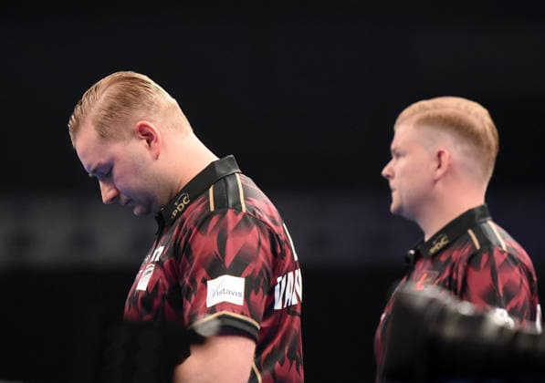 11 06 2026, xhbx, Dart World Cup of Darts 2025, v l Dimitri Van den Bergh Belgium , Mike de Decker Belgium DFL DFB REGULATIONS PROHIBIT ANY USE OF PHOTOGRAPHS as IMAGE SEQUENCES and or QUASI VIDEO Frankfurt