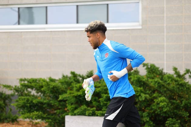 Dayne St. Clair of Canada in action during the training session before the 2026 FIFA World Cup, WM, Weltmeisterschaft, Fussball game between Canada and Bosnia and Herzegovina at Toronto FC Training Ground on June 11, 2026 in Toronto, Ontario, Canada  Copyright: xCurtisxWongx xSPPx Sportspressphoto_SPR165021