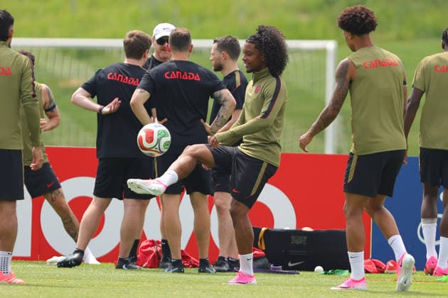 Jayden Nelson of Canada in action during the training session before the 2026 FIFA World Cup, WM, Weltmeisterschaft, Fussball game between Canada and Bosnia and Herzegovina at Toronto FC Training Ground on June 11, 2026 in Toronto, Ontario, Canada  Copyright: xCurtisxWongx xSPPx Sportspressphoto_SPR165023