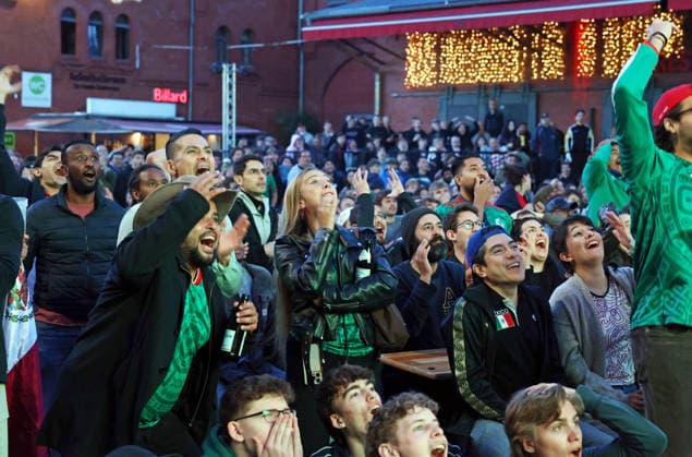 11 06 2026, Berlin Germany Mens World Cup, opening match Mexico vs. South Africa, Kulturbrauerei in Prenzlauer Berg