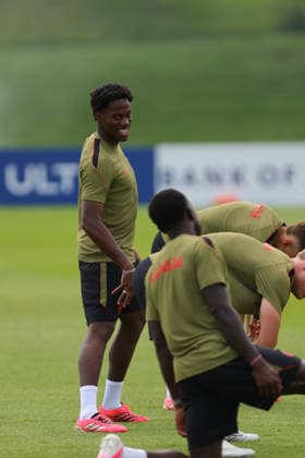 Jonathan David of Canada interacts with his teammate during the training session before the 2026 FIFA World Cup, WM, Weltmeisterschaft, Fussball game between Canada and Bosnia and Herzegovina at Toronto FC Training Ground on June 11, 2026 in Toronto, Ontario, Canada  Copyright: xCurtisxWongx xSPPx Sportspressphoto_SPR165052