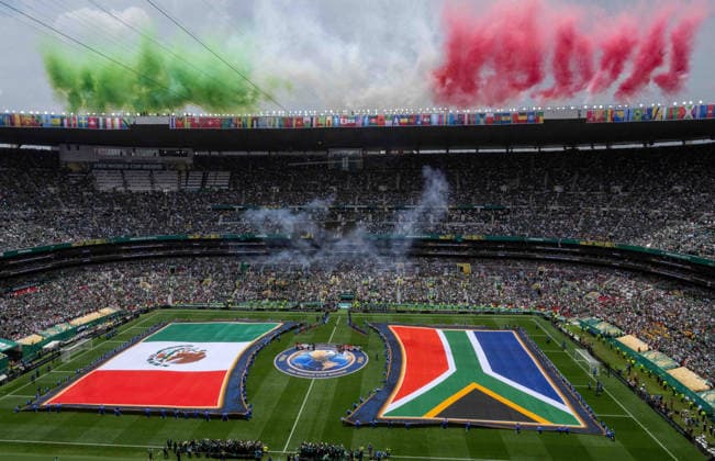 Soccer, Men, FIFA World Cup 2026 in Mexico, Canada and USA, Opening match in Mexico City Group A, Matchday 1 , Mexico South Africa, Overview at the entrance of both teams, 11 06 2026, Copyright: xMatthiasxKochx