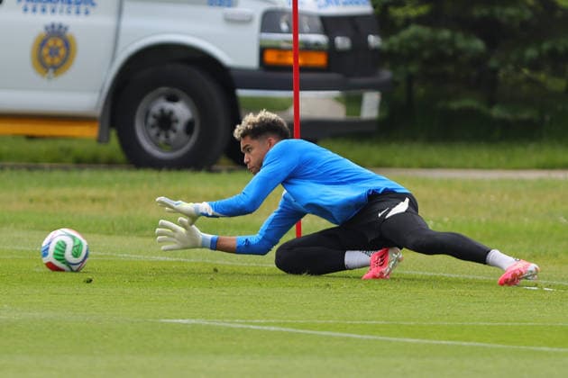 Dayne St. Clair of Canada in action during the training session before the 2026 FIFA World Cup, WM, Weltmeisterschaft, Fussball game between Canada and Bosnia and Herzegovina at Toronto FC Training Ground on June 11, 2026 in Toronto, Ontario, Canada  Copyright: xCurtisxWongx xSPPx Sportspressphoto_SPR165061