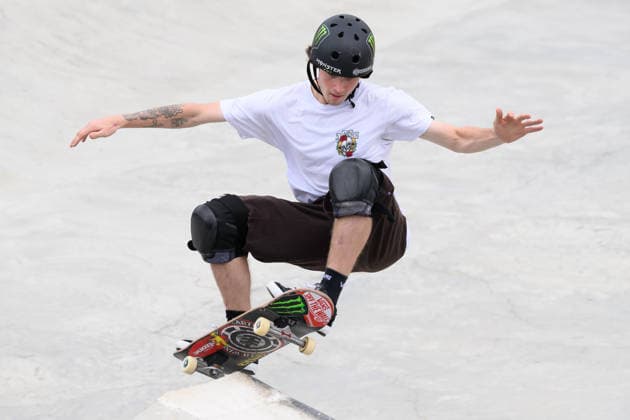 Kalani Staricoff of Brazil practices during a training session of the men s park skateboard World Cup at Ostia Park in Rome (Italy), June 11, 2026. andreaxstaccioli