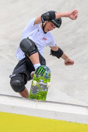 Egoitz Bijueska of Spain practices during a training session of the men s park skateboard World Cup at Ostia Park in Rome (Italy), June 11, 2026. andreaxstaccioli
