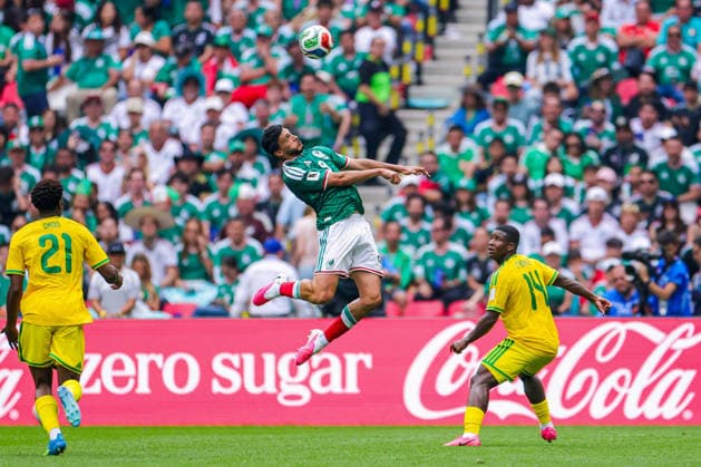FIFA WORLD CUP 2026 FIFA WORLD CUP 2026 MEXICO VS SOUTH AFRICA 11062026 MEXICO CITY, MEXICO Action photo of Raul Jimenez 9 of Mexico and Mbekezeli Mbokazi 14 of South Africa, during the opening game of the FIFA World Cup 2026, held at the Estadio Ciudad de MÃ xico of Mexico City Action photo of Raul Jimenez 9 of Mexico and Mbekezeli Mbokazi 14 of South Africa, during the opening game of the FIFA World Cup 2026, held at the Estadio Ciudad de MÃ xico of Mexico City PHOTO BY IMAGENSHOP AGENCIA FOTOGRAFICA MEXICO CITY MEXICO CITY MEXICO CITY MEXICO CITY MEXICO Copyright: xYOALIxMARTINEZx