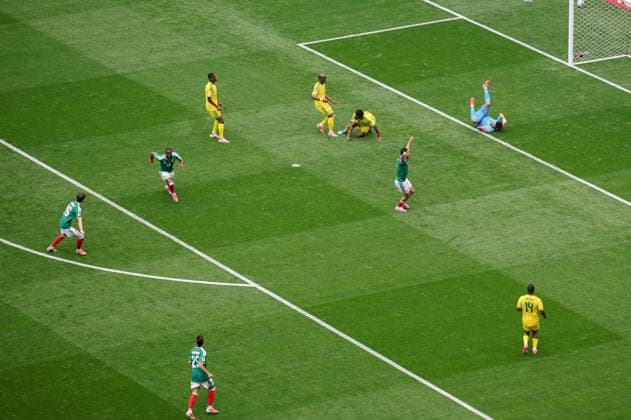 2026 FIFA World Cup, WM, Weltmeisterschaft, Fussball Opening match Group A, Game 1 Mexico v South Africa Mexico City Stadium 11.06.2026 Julian QUINONES of Mexico scores and celebrates 1-0 2026 FIFA World Cup Opening match Group A, Game 1 Mexico v South Africa Mexico City Stadium 11.06.2026 Photograph By Marc Aspland The Times  Copyright: xMarcxAsplandx NINTCHDBPICT001087675488