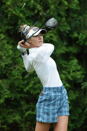 Dow Championship MIDLAND, MICHIGAN - JUNE 11: Nelly Korda of the United States plays her tee shot on the fifth hole during the first round of the Dow Championship at Midland Country Club in Midland, Michigan, USA on Thursday, June 11, 2026. Midland Michigan United States  Copyright: xJorgexLemusx originalFilename:lemus-dowchamp260611_npCGf.jpg