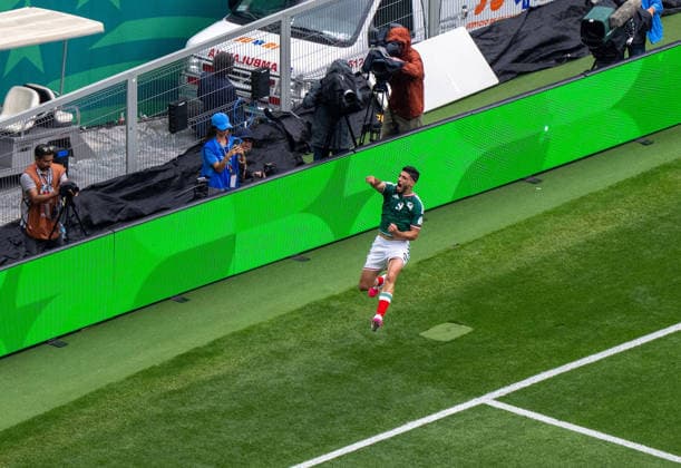 Soccer, Men, FIFA World Cup 2026 in Mexico, Canada and USA, Opening match in Mexico City Group A, Matchday 1 , Mexico South Africa, Raul Jimenez Mexico , Cheering after scoring 2-0, 11 06 2026, Copyright: xMatthiasxKochx