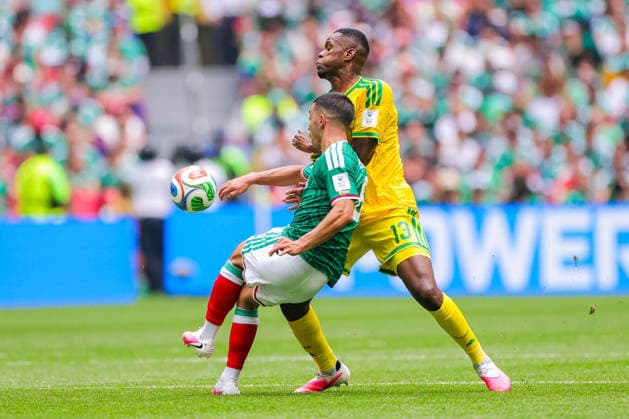 FIFA WORLD CUP 2026 FIFA WORLD CUP 2026 MEXICO VS SOUTH AFRICA 11062026 MEXICO CITY, MEXICO Action photo of Erik Lira 6 of Mexico and Sphephelo Sithole 13 of South Africa, during the opening game of the FIFA World Cup 2026, held at the Estadio Ciudad de MÃ xico of Mexico City Action photo of Erik Lira 6 of Mexico and Sphephelo Sithole 13 of South Africa, during the opening game of the FIFA World Cup 2026, held at the Estadio Ciudad de MÃ xico of Mexico City PHOTO BY IMAGENSHOP AGENCIA FOTOGRAFICA MEXICO CITY MEXICO CITY MEXICO CITY MEXICO CITY MEXICO Copyright: xYOALIxMARTINEZx