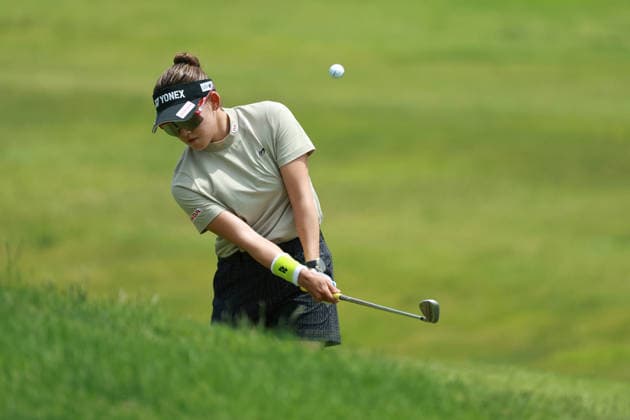 Dow Championship MIDLAND, MICHIGAN - JUNE 11: Chizzy Iwai of Japan hits out of the rough toward the 4th green during the first round of the Dow Championship at Midland Country Club in Midland, Michigan, USA on Thursday, June 11, 2026. Midland Michigan United States  Copyright: xJorgexLemusx originalFilename:lemus-dowchamp260611_npsNh.jpg
