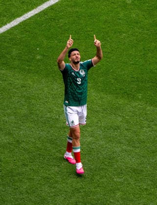 Soccer, Men, FIFA World Cup 2026 in Mexico, Canada and USA, Opening match in Mexico City Group A, Matchday 1 , Mexico South Africa, Raul Jimenez Mexico , Cheering after scoring 2-0, 11 06 2026, Copyright: xMatthiasxKochx