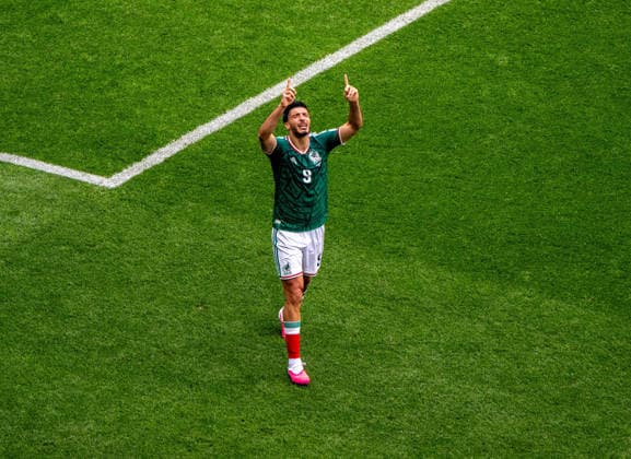 Soccer, Men, FIFA World Cup 2026 in Mexico, Canada and USA, Opening match in Mexico City Group A, Matchday 1 , Mexico South Africa, Raul Jimenez Mexico , Cheering after scoring 2-0, 11 06 2026, Copyright: xMatthiasxKochx
