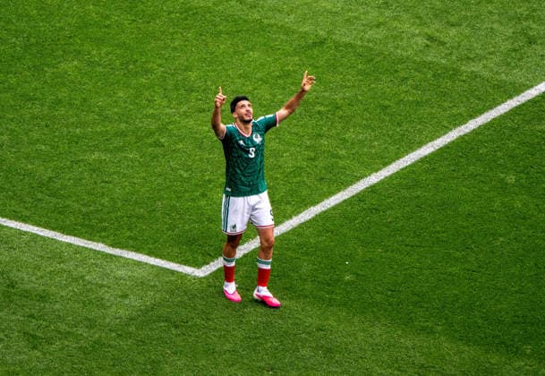 Soccer, Men, FIFA World Cup 2026 in Mexico, Canada and USA, Opening match in Mexico City Group A, Matchday 1 , Mexico South Africa, Raul Jimenez Mexico , Cheering after scoring 2-0, 11 06 2026, Copyright: xMatthiasxKochx