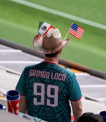 Soccer, Men, FIFA World Cup 2026 in Mexico, Canada and USA, Opening match in Mexico City Group A, 1 Matchday , Mexico South Africa, Fan with cowboy hat and Mexican and US flag, 11 06 2026, Copyright: xMatthiasxKochx