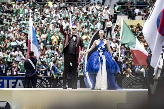 RECORD DATE NOT STATED Match between Mexico and South Africa for the 2026 World Cup. Mexico City (Mexico), 11 06 2026 - World Cup football Mexico - Singer Andrea Bocelli during a performance before the match between Mexico and South Africa, valid for the 2026 World Cup, the opening match takes place at the traditional Azteca Stadium, in Mexico City, this Thursday, June 11, 2026.(Foto: Pedro Paulo Diaz Thenews2 imago images) SPO  Copyright: xPedroxPauloxDiazx