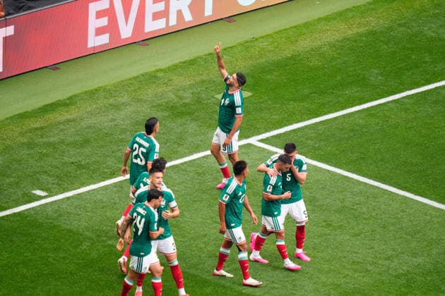 Mexico v South Africa - FIFA World Cup, WM, Weltmeisterschaft, Fussball 2026 - Group A MEXICO CITY, MEXICO - JUNE 11: Raul Jimenez (9) of Mexico celebrates after scoring a goal during the World Cup First Stage Group A match between Mexico and South Africa at Estadio Azteca (Mexico Stadium) in Mexico City, Mexico on June 11, 2026. Jose Hernandez Anadolu Mexico City Mexico. Editorial use only. Please get in touch for any other usage.  Copyright: x2026xAnadoluxJosexHernandezx
