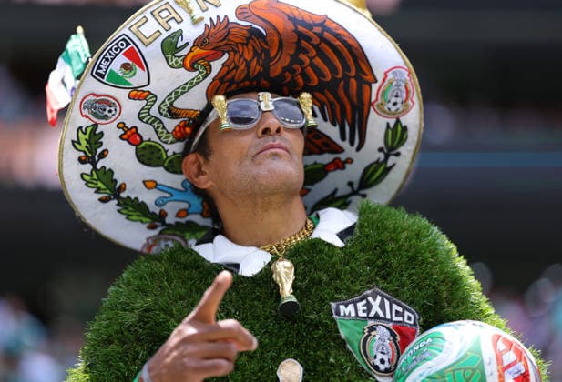 MEXICO CITY, MEXICO - JUNE 11: A fan of Mexico looks on before the FIFA World Cup, WM, Weltmeisterschaft, Fussball 2026 Group A match between Mexico and South Africa at Mexico City Stadium on June 11, 2026 in Mexico City, Mexico.  Copyright: xMBxMediax