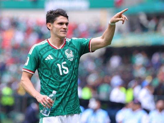 MEXICO CITY, MEXICO - JUNE 11: Israel Reyes of Mexico celebrates after the FIFA World Cup, WM, Weltmeisterschaft, Fussball 2026 Group A match between Mexico and South Africa at Mexico City Stadium on June 11, 2026 in Mexico City, Mexico.  Copyright: xMBxMediax