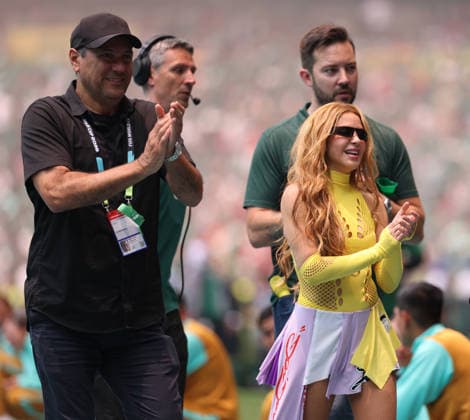 MEXICO CITY, MEXICO - JUNE 11: Shakira reacts during the Opening Ceremony before the FIFA World Cup, WM, Weltmeisterschaft, Fussball 2026 Group A match between Mexico and South Africa at Mexico City Stadium on June 11, 2026 in Mexico City, Mexico.  Copyright: xMBxMediax