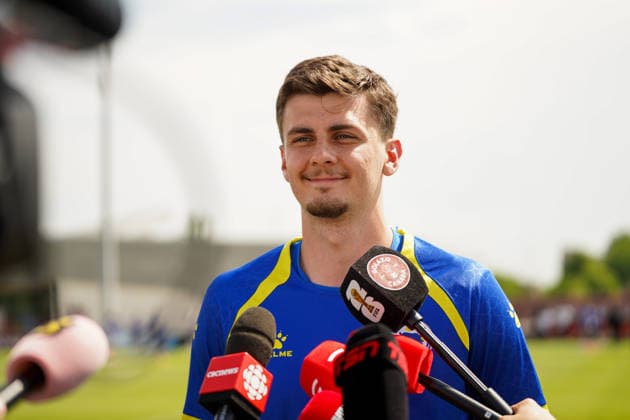 June 11, 2026, Toronto, Ciudad de Mexico, Canada: Benjamin TAHIROVIC 06 national football team attending media during the training day ahead the 2026 FIFA World Cup, WM, Weltmeisterschaft, Fussball Group B match against Canada at Centennial Park. on June 11, 2026 in Toronto, Canada. Toronto Canada - ZUMAe321 20260611_zsa_e321_026 Copyright: xLeonardoxRamirezx