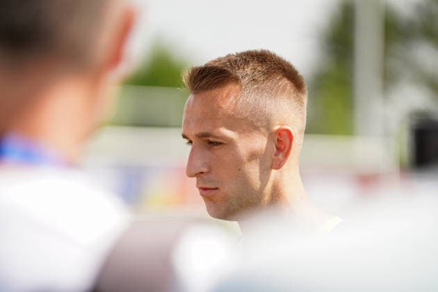 June 11, 2026, Toronto, Ciudad de Mexico, Canada: Amar MEMIC 15 of Bosnia and Herzegovina national football team attending media during the training day ahead the 2026 FIFA World Cup, WM, Weltmeisterschaft, Fussball Group B match against Canada at Centennial Park. on June 11, 2026 in Toronto, Canada. Toronto Canada - ZUMAe321 20260611_zsa_e321_037 Copyright: xLeonardoxRamirezx
