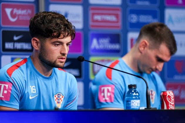 Croatia Training And press conference, PK, Pressekonferenz - FIFA World Cup, WM, Weltmeisterschaft, Fussball 2026 Martin Baturina of Croatia speaks to the media during the press conference of Croatia national football team at training centre at Episcopal High School on June 11, 2026 in Alexandria, Virginia.  IgorxKralj PIXSELL