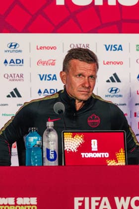 Canada head coach Jesse Marsch during the pre-game press conference, PK, Pressekonferenz before the 2026 FIFA World Cup, WM, Weltmeisterschaft, Fussball game between Canada and Bosnia and Herzegovina at Toronto Stadium on June 11, 2026 in Toronto, Ontario, Canada  Copyright: xCurtisxWongx xSPPx Sportspressphoto_SPR165069
