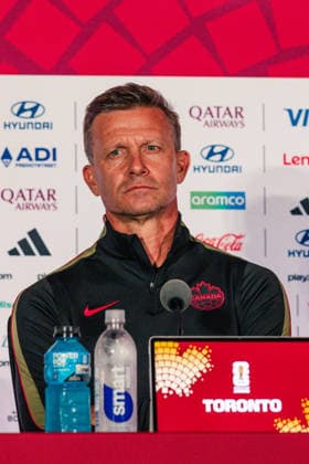 Canada head coach Jesse Marsch during the pre-game press conference, PK, Pressekonferenz before the 2026 FIFA World Cup, WM, Weltmeisterschaft, Fussball game between Canada and Bosnia and Herzegovina at Toronto Stadium on June 11, 2026 in Toronto, Ontario, Canada  Copyright: xCurtisxWongx xSPPx Sportspressphoto_SPR165071