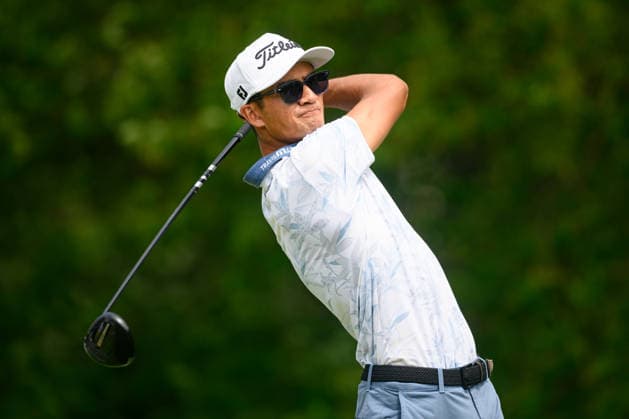CALEDON, ON - JUNE 11: Ricky Castillo of the United States plays his shot from the 16th tee during the first round of the RBC Canadian Open 2026 at TPC Toronto at Osprey Valley North Course on June 11, 2026 in Caledon, Ontario. (Photo by Julian Avram Icon Sportswire) GOLF: JUN 11 PGA, Golf Herren RBC Canadian Open EDITORIAL USE ONLY Icon2606111393