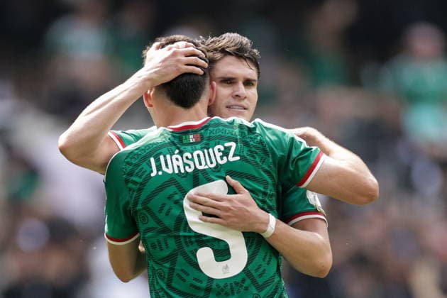 MEXICO, MEXICO CITY - JUNE 12, 2026: Mexico s players celebrate victory in the 2026 FIFA World Cup, WM, Weltmeisterschaft, Fussball Group A football match between Mexico and South Africa at Mexico City Stadium. Mikhail Sinitsyn TASS  93685896