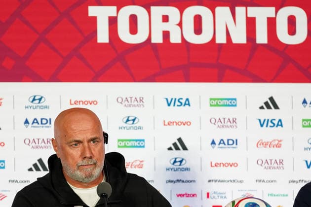 Bosnia and Herzegovina MD-1 press conference, PK, Pressekonferenz - 2026 FIFA World Cup, WM, Weltmeisterschaft, Fussball Sergej BARBAREZ Head Coach of Bosnia and Herzegovina during the 2026 FIFA World Cup press conference one day before the match between Canada and Bosnia and Herzegovina at Toronto Stadium. on June 11, 2026 in Toronto, Canada. (Photo by Leonardo Ramirez Eyepix Group) Copyright: xLeonardoxRamirezx xEyepixxGroupx LR11062026-01751