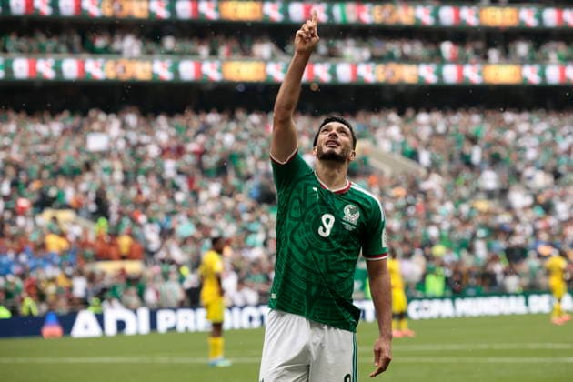 FIFA World Cup, WM, Weltmeisterschaft, Fussball 2026 - Group A - Mexico vs South Africa epaselect Raul Jimenez of Mexico celebrates after scoring his team s second goal during the FIFA World Cup 2026 Group A match between Mexico and South Africa in Mexico City, Mexico, 11 June 2026. Mexico City Mexico  Copyright: xJOSExMENDEZx