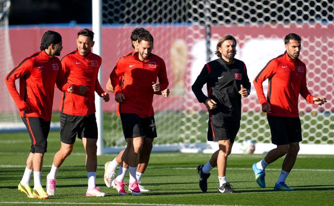 Turkish National Football Team held its first training session in Canada VANCOUVER, CANADA - JUNE 11: Turkish National Football Team players take part in their first training session in Vancouver, Canada, on June 11, 2026. Following their arrival from their main training camp in Arizona, began on-field tactical preparations ahead of their opening Group D match against Australia in the 2026 FIFA World Cup, WM, Weltmeisterschaft, Fussball Ercin Erturk Anadolu Vancouver Canada. Editorial use only. Please get in touch for any other usage.  Copyright: x2026xAnadoluxErcinxErturkx