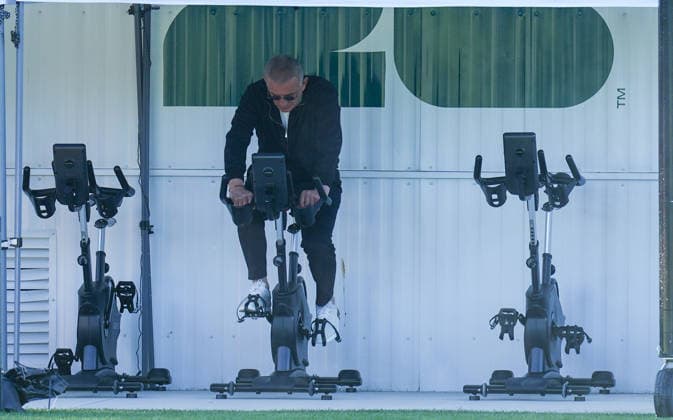 Turkish National Football Team held its first training session in Canada VANCOUVER, CANADA - JUNE 11: Turkish Football Federation (TFF) President Ibrahim Haciosmanoglu is seen exercising as Turkish National Football Team players take part in their first training session in Vancouver, Canada, on June 11, 2026. Following their arrival from their main training camp in Arizona, began on-field tactical preparations ahead of their opening Group D match against Australia in the 2026 FIFA World Cup, WM, Weltmeisterschaft, Fussball Ercin Erturk Anadolu Vancouver Canada. Editorial use only. Please get in touch for any other usage.  Copyright: x2026xAnadoluxErcinxErturkx