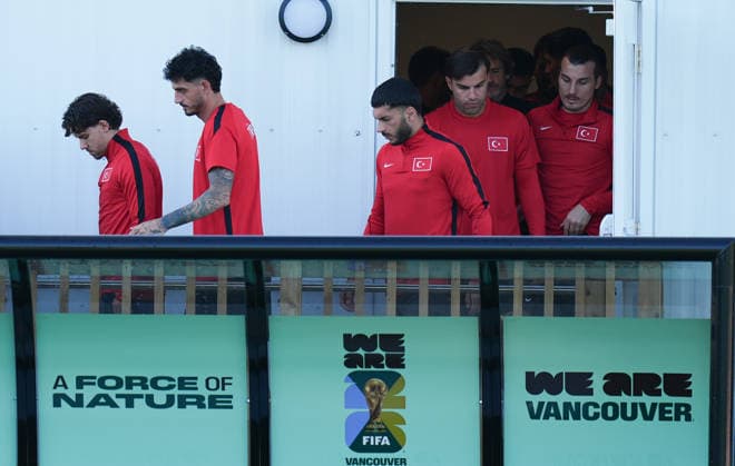 Turkish National Football Team held its first training session in Canada VANCOUVER, CANADA - JUNE 11: Turkish National Football Team players take part in their first training session in Vancouver, Canada, on June 11, 2026. Following their arrival from their main training camp in Arizona, began on-field tactical preparations ahead of their opening Group D match against Australia in the 2026 FIFA World Cup, WM, Weltmeisterschaft, Fussball Ercin Erturk Anadolu Vancouver Canada. Editorial use only. Please get in touch for any other usage.  Copyright: x2026xAnadoluxErcinxErturkx