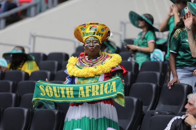 2026 FIFA World Cup, WM, Weltmeisterschaft, Fussball Opening Ceremony A South African woman support the South Africa national football team during the 2026 FIFA World Cup opening ceremony at Estadio Azteca. on June 11, 2026 in Mexico City, Mexico. (Photo by Ian Robles Eyepix Group) Copyright: xIanxRobles xEyepixxGroupx EL_11062026_186759JPEG