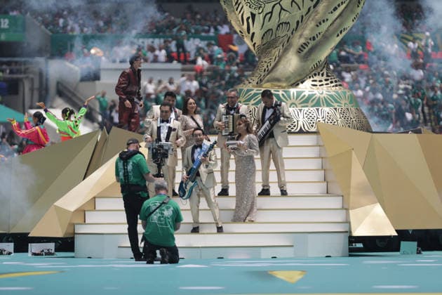 June 11, 2026, Mexico City, Ciudad de Mexico, Mexico: Los Angeles Azules perform during The 2026 FIFA World Cup, WM, Weltmeisterschaft, Fussball opening ceremony at Estadio Azteca. on June 11, 2026 in Mexico City, Mexico. 2026 FIFA World Cup Opening Ceremony  - ZUMAe321 20260611_zsa_e321_216 Copyright: xIanxRoblesx