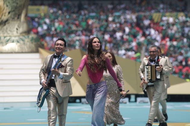 2026 FIFA World Cup, WM, Weltmeisterschaft, Fussball Opening Ceremony Belinda and the Angeles Azules perform during the 2026 FIFA World Cup opening ceremony at Estadio Azteca. on June 11, 2026 in Mexico City, Mexico. (Photo by Ismael Rosas Eyepix Group) Copyright: xIsmaelxRosas xEyepixxGroupx IR_11062026_186863