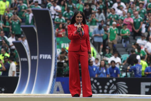 2026 FIFA World Cup, WM, Weltmeisterschaft, Fussball Opening Ceremony Mexican actress Salma Hayek speaks during the 2026 FIFA World Cup opening ceremony at Estadio Azteca. on June 11, 2026 in Mexico City, Mexico. (Photo by Ismael Rosas Eyepix Group) Copyright: xIsmaelxRosas xEyepixxGroupx IR_11062026_186870