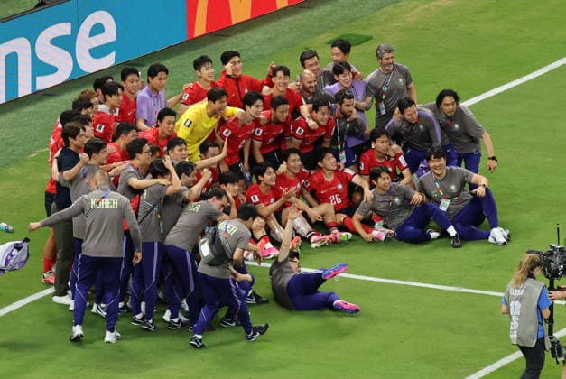 FIFA World Cup, WM, Weltmeisterschaft, Fussball 2026 - Group A - South Korea vs Czechia South Korean players pose for a group photo after the team beat Czechia 2-1 in a World Cup Group A football match between South Korea and Czechia at Estadio Guadalajara in Zapopan, Mexico, 11 June 2026. Zapopan Mexico  Copyright: xYONHAPx