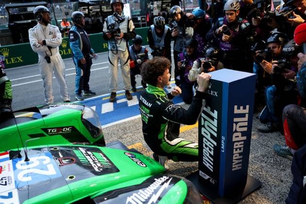 24 Heures du Mans automobile Alexandre Dimou ALEXPRESS MAXPPP - Forestier Racing by Panis Esteban Masson celebre pendant qualcification Hyperpole lors des 24H du Mans 2026 Alexandre Dimou Agence Alexpress 24 Hours of Le Mans automobile Le Mans France  Copyright: xALEXPRESS MAXPPPxAlexandrexDimoux DIM202606113589 DIM202606113589